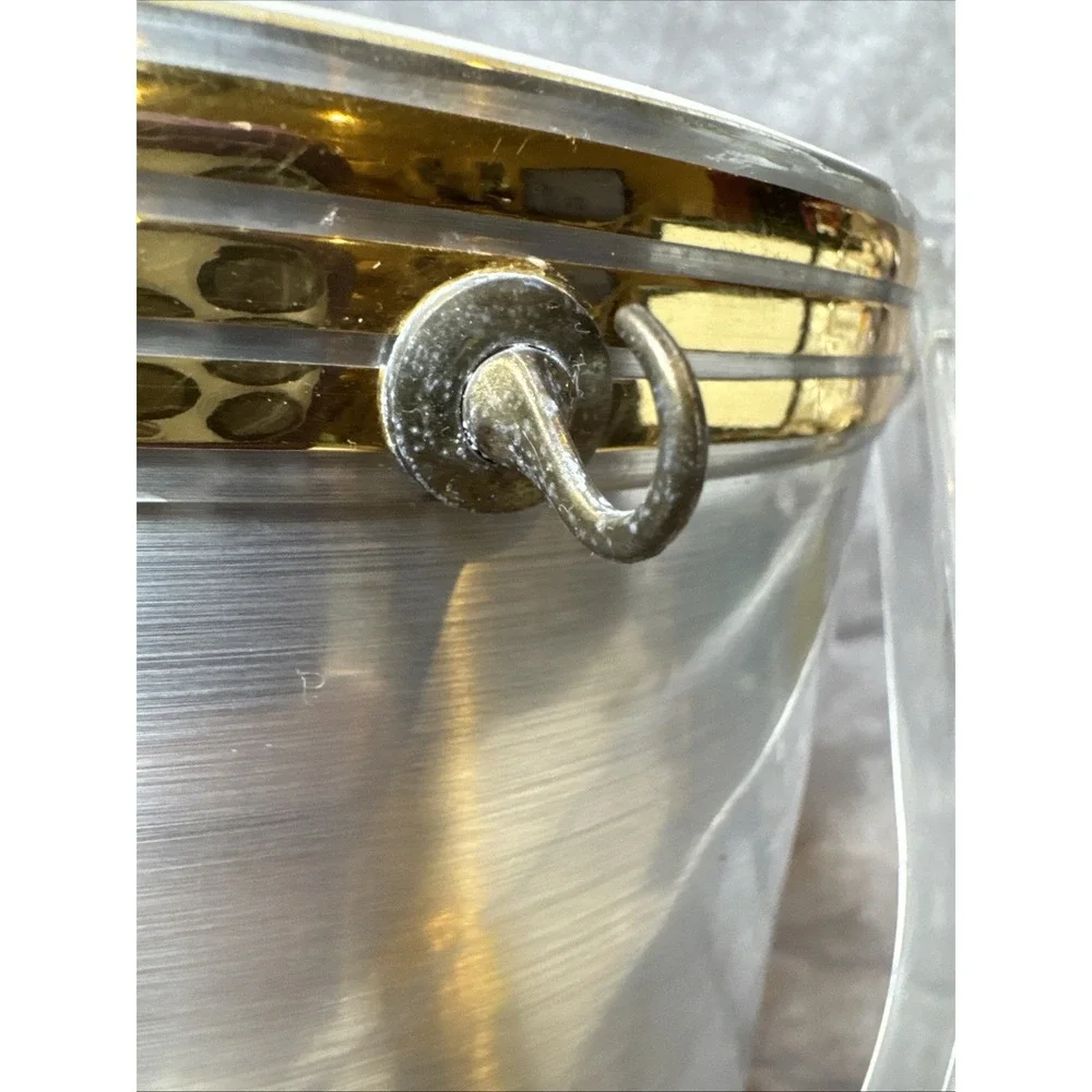 VTG Shelton 50'-60s MCM Silver w/Gold Accents Hooks Ice Bucket‎ MCM Barware